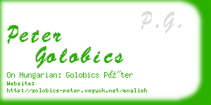 peter golobics business card